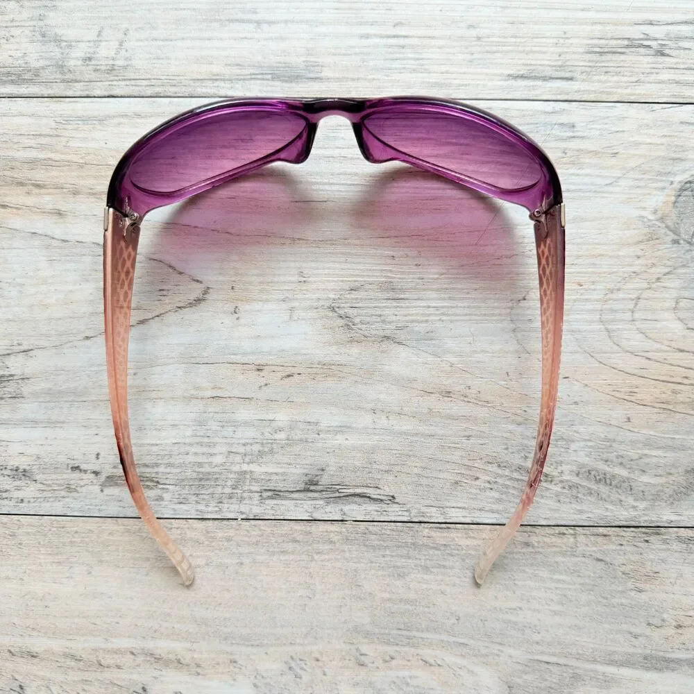 Foster Grant Y2K Sunglasses Purple Oversized Demure Retro Glam UV Protection